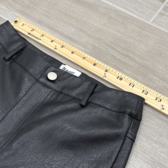 Princess Polly Macey High-Rise Straight Leg Vegan Faux Leather Pants in Black - Picture 12 of 16